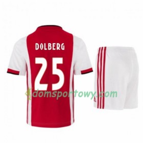 Koszulka Ajax Amsterdam Kasper Dolberg 25 Dziecięcy Domowe Koszulki Piłkarskie 2019-2020 Krótki Rękaw